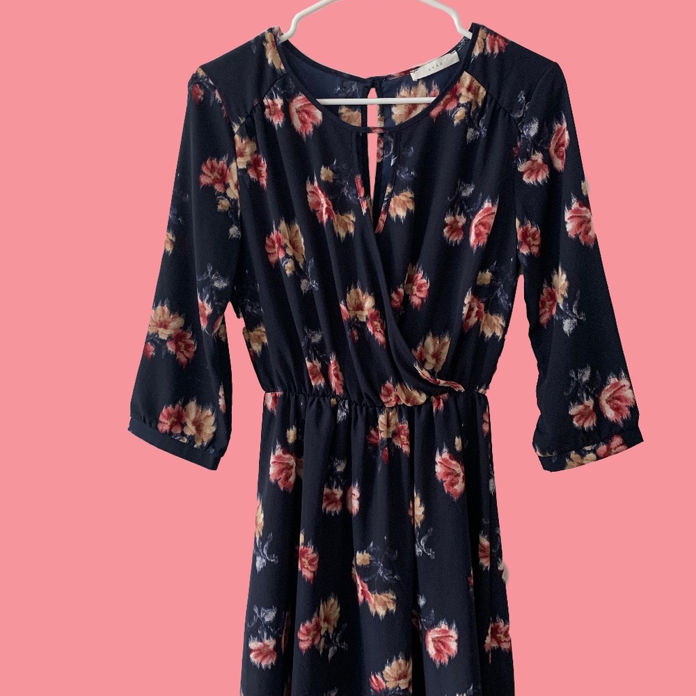 Floral black dress